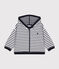 Baby-Sweatshirt mit Kapuze weiss MARSHMALLOW/blau SMOKING