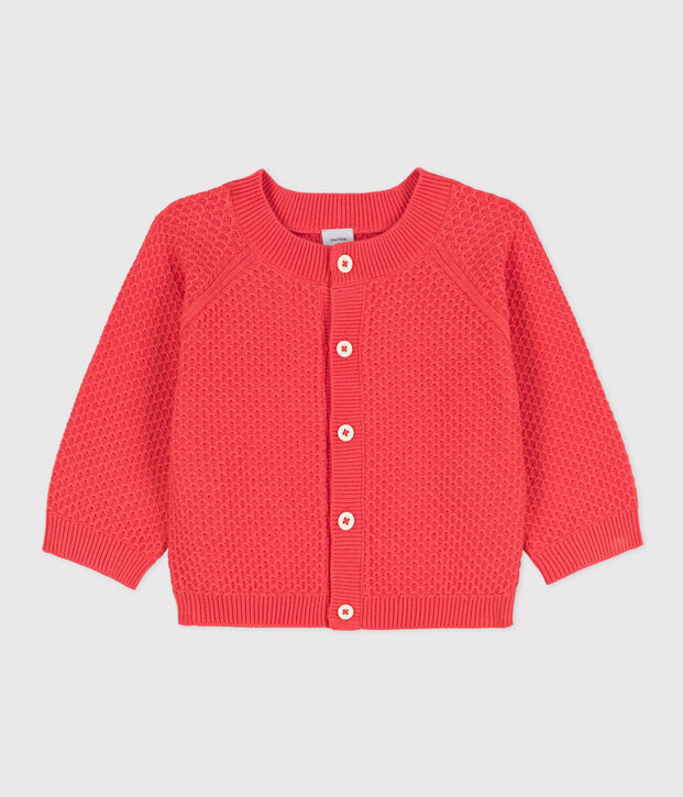Baby-Cardigan aus Baumwollstrick orange