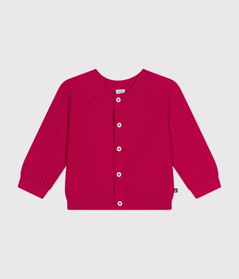 Baby-Cardigan aus Baumwollstrick rosa