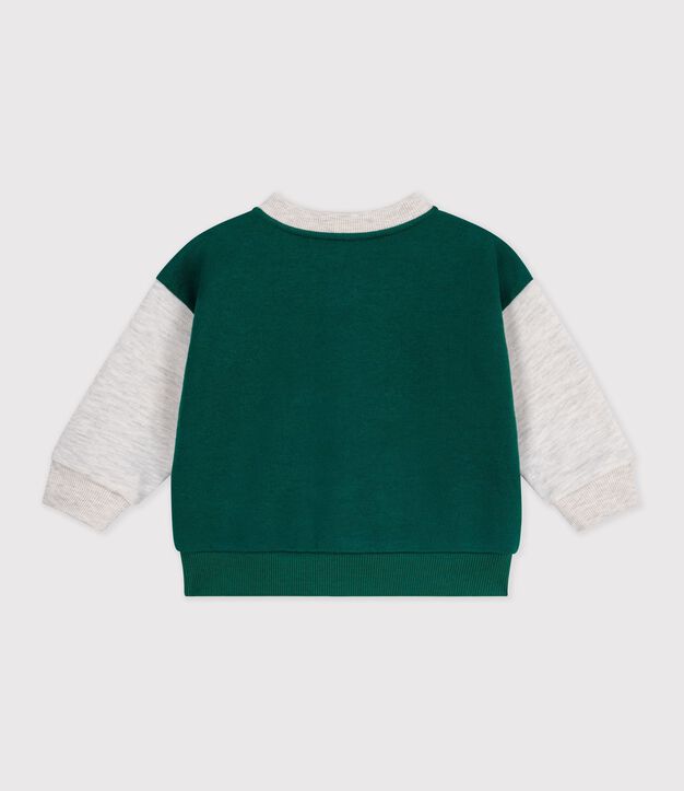 Zweifarbiger Baby-Teddy aus Baumwolle gr&uuml;n/beige