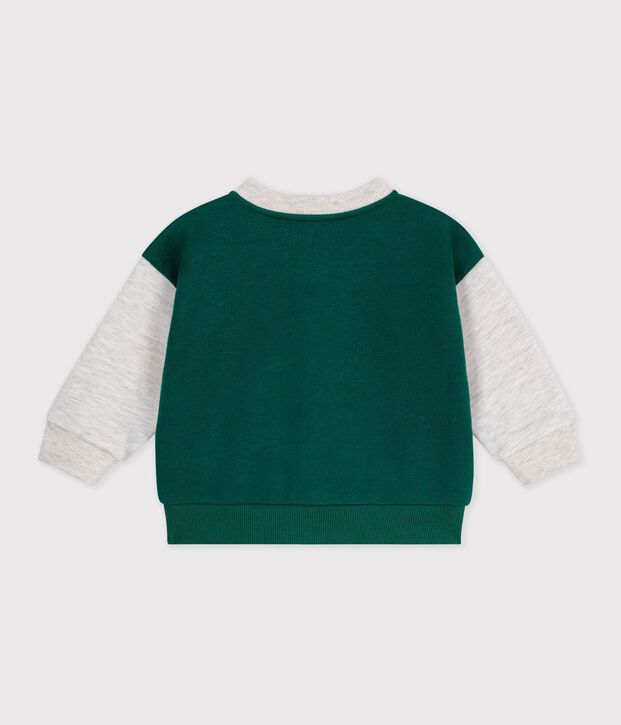 Zweifarbiger Baby-Teddy aus Baumwolle gr&uuml;n/beige