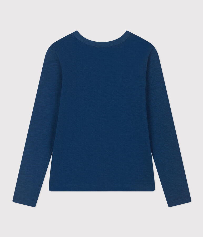 Damen-T-Shirt LE DROIT aus Baumwolle mit Rundhalsausschnitt blau