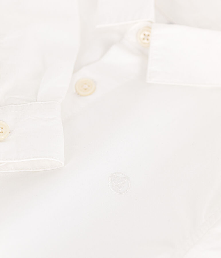 Kinder-Hemd aus Popeline f&uuml;r Jungen weiss