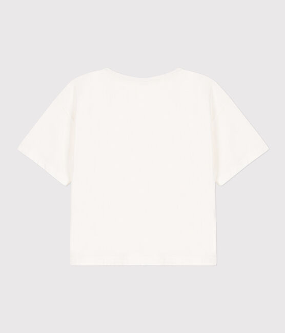 Damen-T-Shirt LE BOXY aus Baumwolle weiss MARSHMALLOW