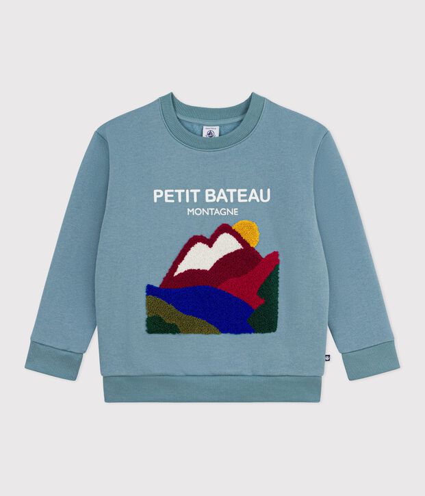 Kinder-Sweatshirt aus Baumwolle mit Motiv blau
