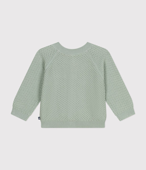 Baby-Cardigan aus Baumwollstrick grün HERBIER