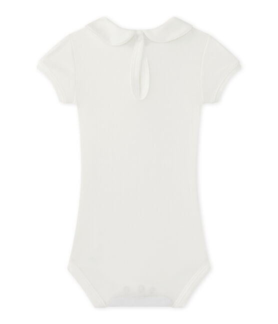 Baby-Mädchen-Body mit Kragen weiss MARSHMALLOW