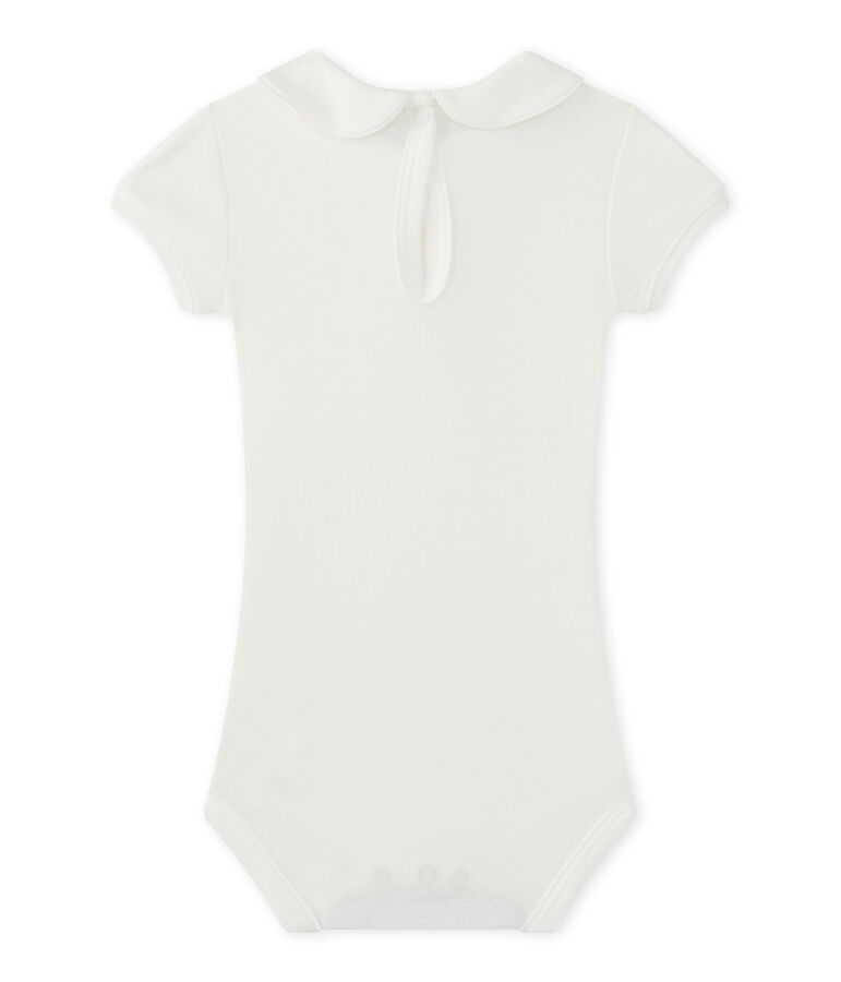 Baby-M&auml;dchen-Body mit Kragen weiss MARSHMALLOW