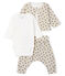 3-teiliges Baby-Set aus Wolle und Baumwolle für Jungen beige MONTELIMAR/weiss MULTICO