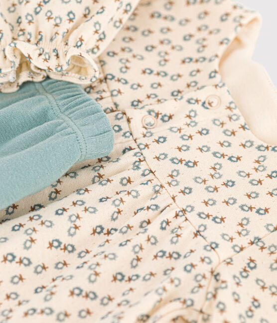 Baby-Kleid und Leggings aus Doppeljersey weiss AVALANCHE/ MULTICO