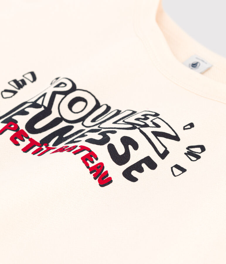Bedrucktes Kinder-Sweatshirt aus Molton naturfarben