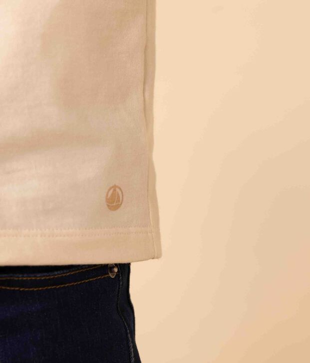 Lang&auml;rmeliges T-Shirt aus Baumwolle f&uuml;r Kinder M&auml;dchen/Jungen naturfarben/blau