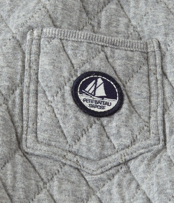 Gesteppte Baby-Jungen-Latzhose aus gedoppeltem Jersey grau SUBWAY CHINE