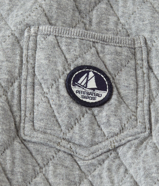 Gesteppte Baby-Jungen-Latzhose aus gedoppeltem Jersey grau