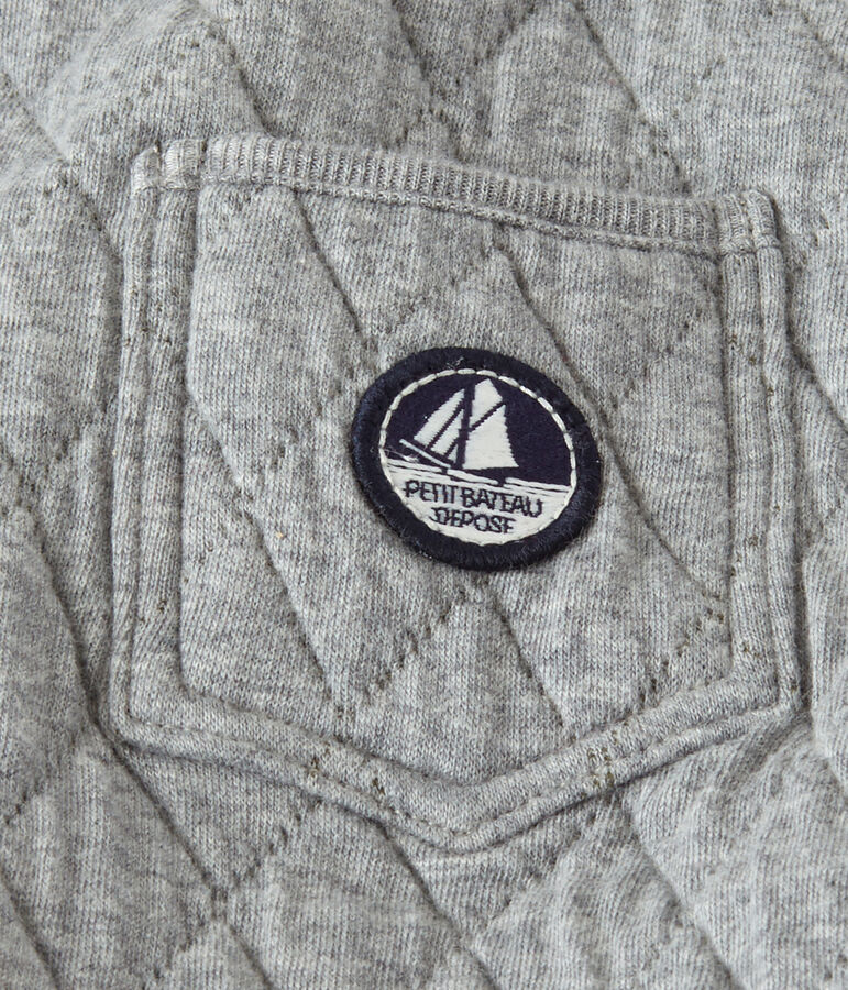 Gesteppte Baby-Jungen-Latzhose aus gedoppeltem Jersey grau