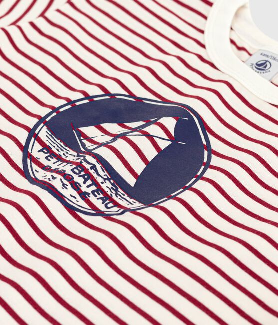 Kurzärmeliges Kinder-T-Shirt mit Muster rot MILK/ AMARANTE