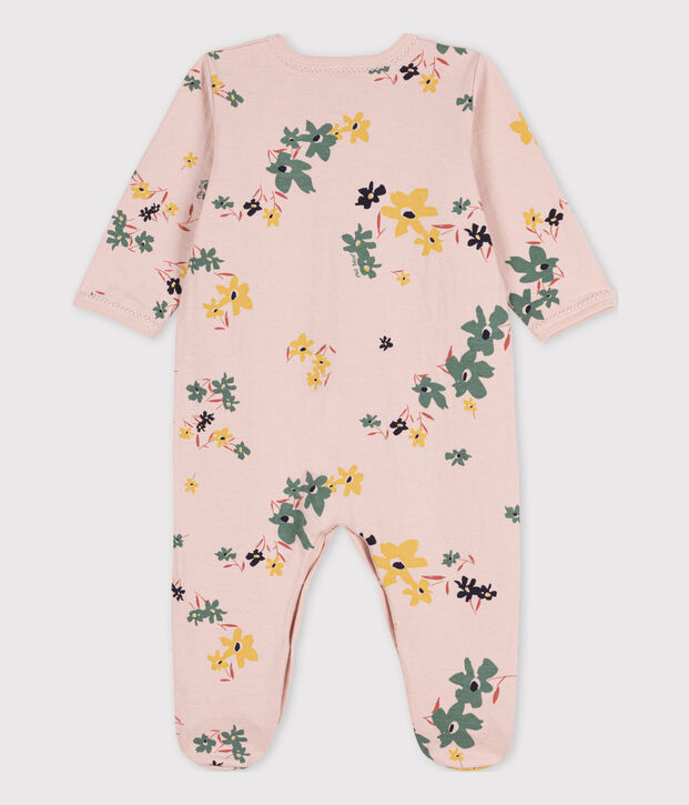 Baby-Strampler aus Doppeljersey mit Blumenmotiv rosa/vielfarbig