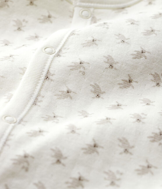 Umwandelbarer Baby-Overall mit Kaninchenprint aus Bio-Baumwolle weiss MARSHMALLOW/weiss MULTICO