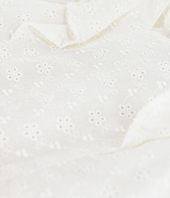 Kinderkleid in Broderie Anglaise für Mädchen weiss MARSHMALLOW