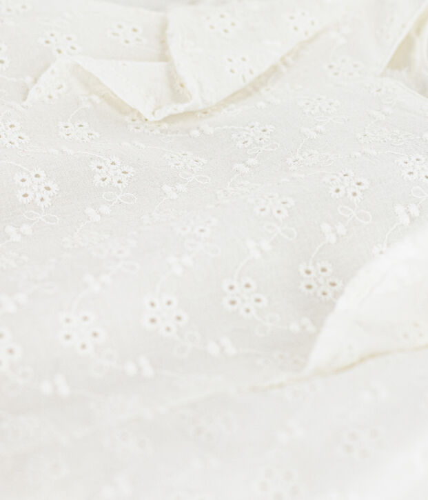 Kinderkleid in Broderie Anglaise f&uuml;r M&auml;dchen weiss