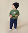 Langärmeliges Baby T-Shirt aus feinem Jersey grün PALMERAIE
