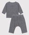 Zweiteiliges Baby-Set aus Nicki blau SMOKING/weiss MARSHMALLOW