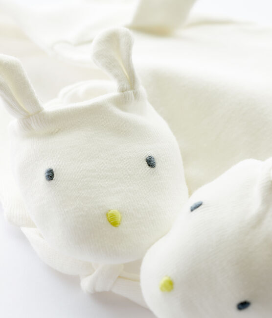 Baby-Set mit Mütze und Schuhen mit Kaninchen-Print aus Bio-Baumwoll-Doppeljersey variante 1