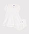 Baby-Kleid und Bloomer aus Baumwoll-Piqué weiss ECUME
