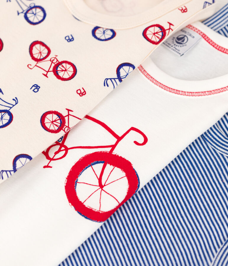 3er-Set Unterhemden aus Baumwolle mit Fahrradmotiv f&uuml;r Jungen vielfarbig
