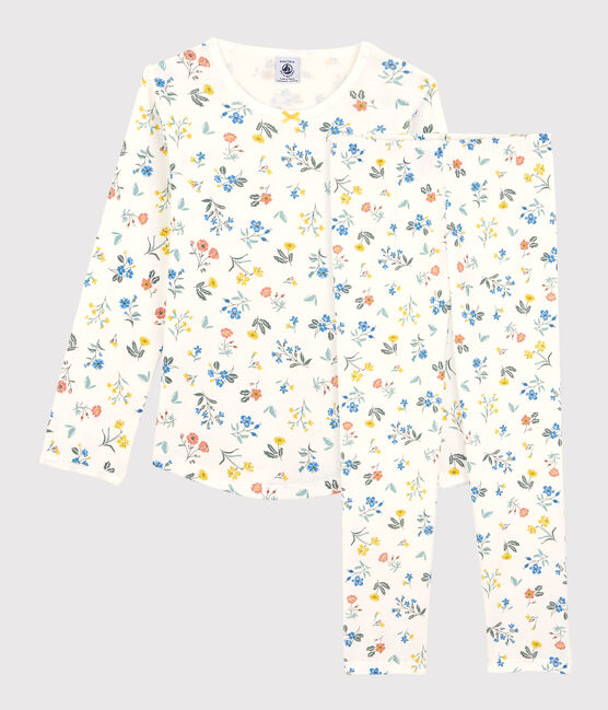 Kinderpyjama für Mädchen weiss MARSHMALLOW/weiss MULTICO