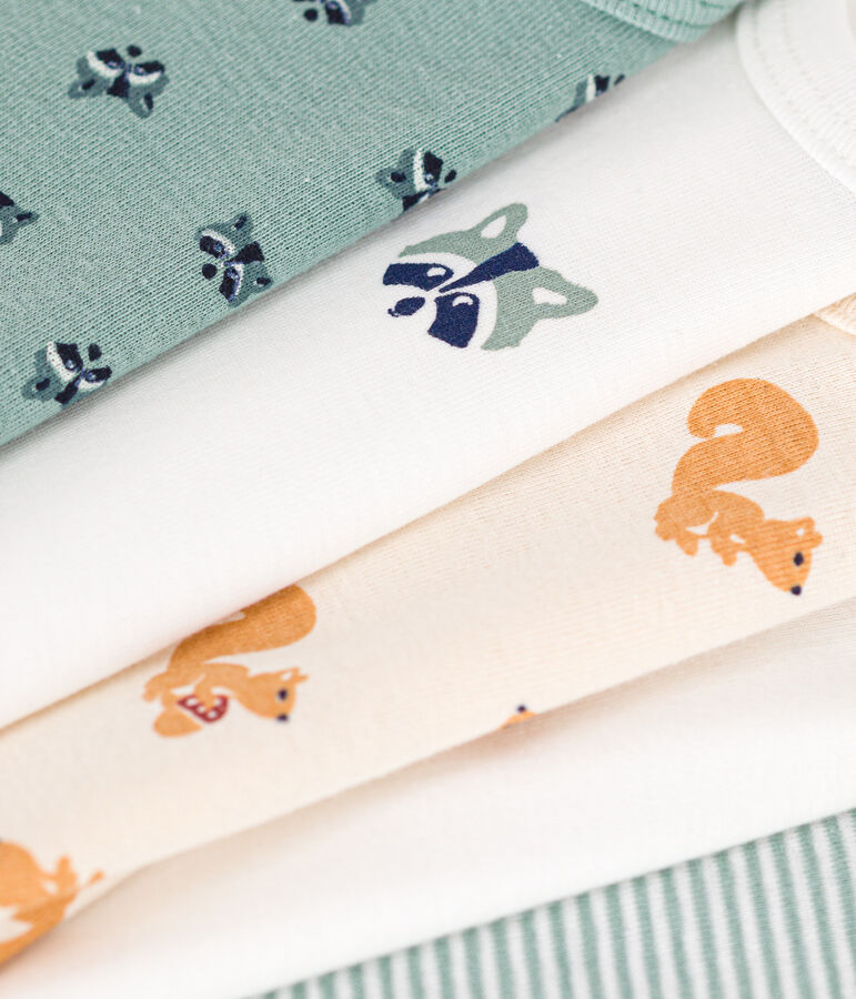 5er-Set lang&auml;rmelige Bodys aus Baumwolle mit Tiermotiv f&uuml;r Babys vielfarbig