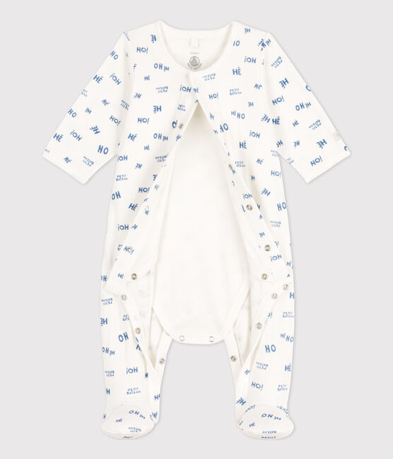 Baby-Bodyjama Heho aus Doppeljersey weiss MARSHMALLOW/ CREPUSCULE