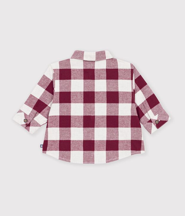 Baby-Hemd aus Flanell mit Karomuster braun/beige
