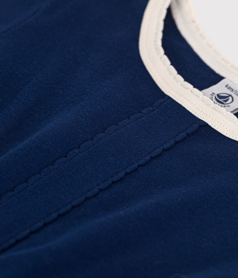 Kurz&auml;rmeliges Kleid aus Baumwolle Kinder/M&auml;dchen blau