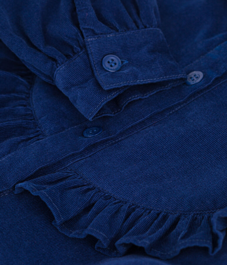 Lang&auml;rmeliges Kinderkleid aus Cord f&uuml;r M&auml;dchen blau