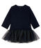 Langärmeliges Babykleid aus Materialmix für Mädchen blau SMOKING