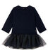 Langärmeliges Babykleid aus Materialmix für Mädchen