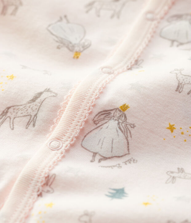 Baby-Strampler aus Baumwolle mit Prinzessinnen-Motiv rosa/vielfarbig