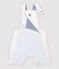 Kurze Baby-Latzhose aus Sergestoff für Jungen weiss ECUME