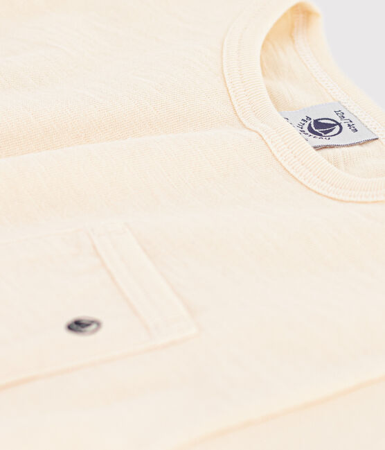 Kurzärmeliges Baby-T-Shirt aus geflammtem Jersey. naturfarben AVALANCHE
