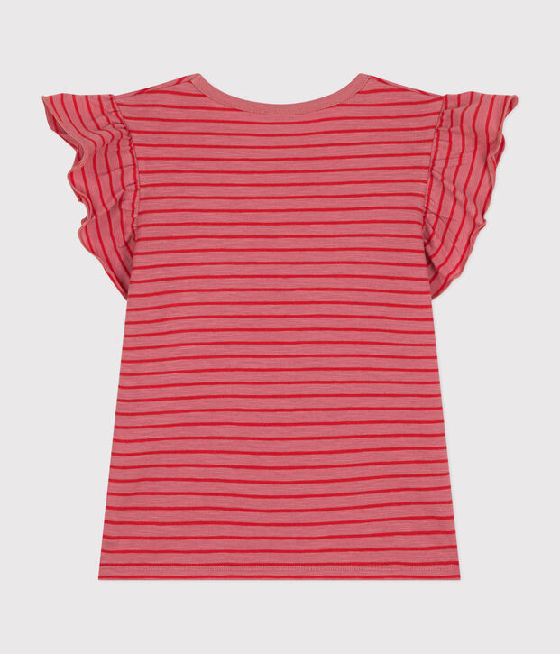 Kurz&auml;rmeliges Kinder-T-Shirt aus Jersey f&uuml;r M&auml;dchen rosa/rot