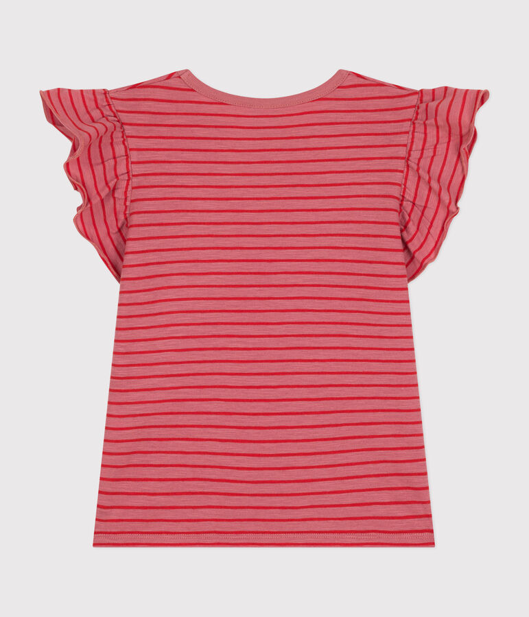 Kurz&auml;rmeliges Kinder-T-Shirt aus Jersey f&uuml;r M&auml;dchen rosa/rot