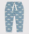 Babyhose aus Molton mit Print blau ROVER/weiss MARSHMALLOW