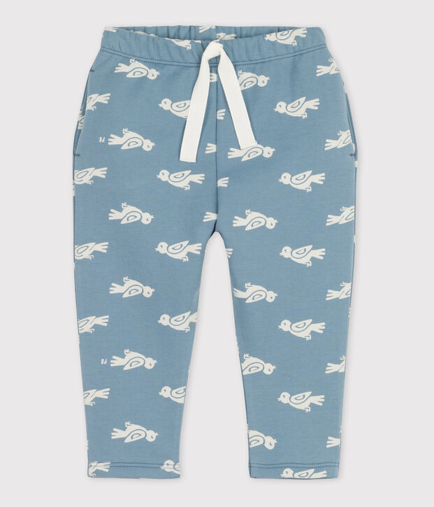 Babyhose aus Molton mit Print blau/weiss