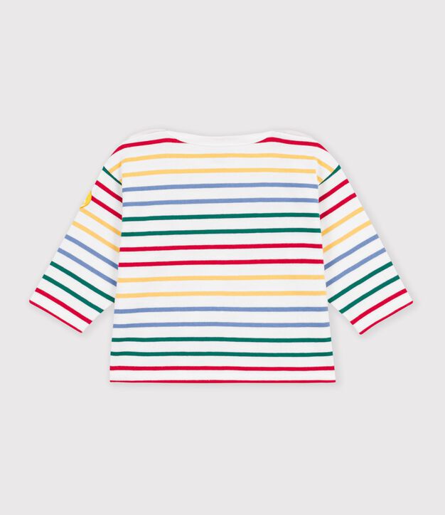 Baby-Streifenshirt Marini&egrave;re aus Baumwolle weiss/vielfarbig