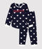 Kinderpyjama aus Molton mit Herzmotiv blau SMOKING/weiss MARSHMALLOW
