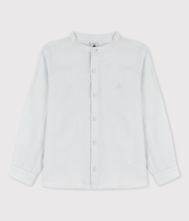 Lang&auml;rmeliges Leinenhemd f&uuml;r Jungen blau
