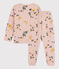 Kinderpyjama aus Doppeljersey mit Blumenmotiv für Mädchen rosa SALINE/weiss MULTICO