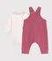 Ensemble salopette et body b&eacute;b&eacute; en coton avec col uni rosa/naturfarben