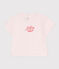 Kurzärmeliges Baby-T-Shirt aus einfarbiger Baumwolle rosa FLEUR
